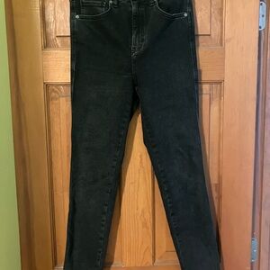 Free People Womens High rise Skinny Leg Raw Hem Jeans Black Size 29